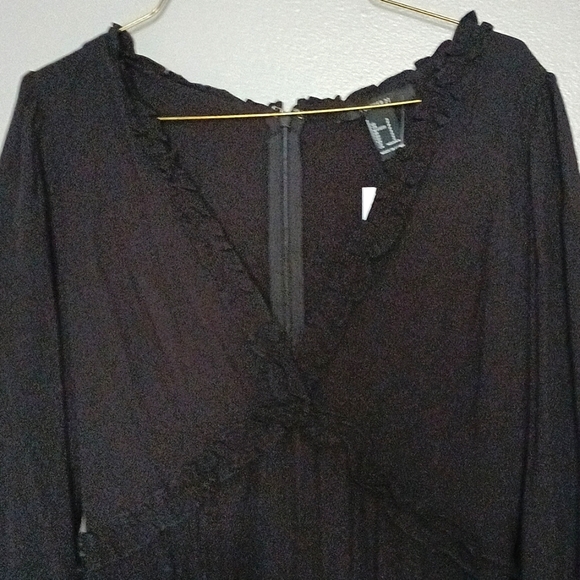 Forever 21 Black Ruffle-Trim Mini Dress Size Sm - Picture 6 of 8